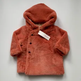 Caramel Apricot Faux Fur Coat With Hood: 18 Months (Brand New)