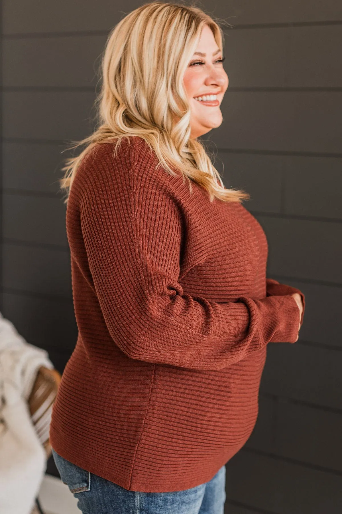 Caught Crushing Knit Sweater- Copper