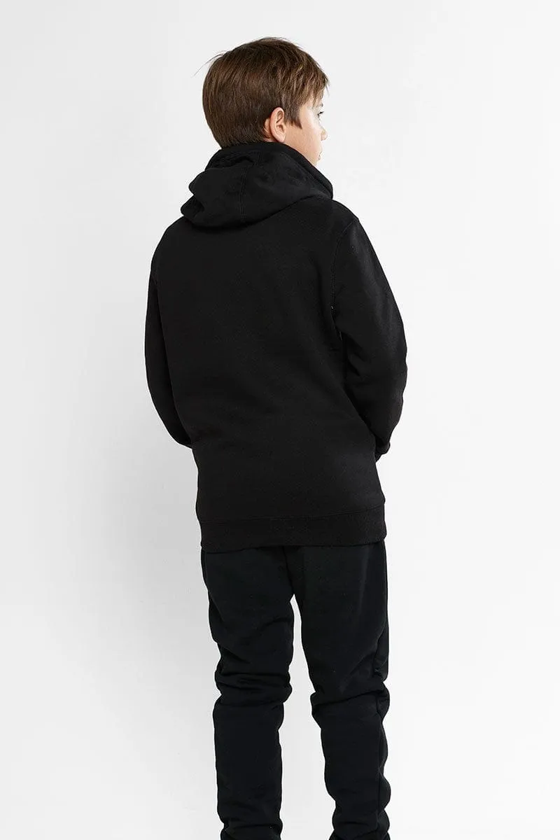 CHAMPION JUNIOR SCRIPT BLACK HOODIE