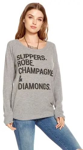 Chaser Slippers & Champagne Open Back Sweater