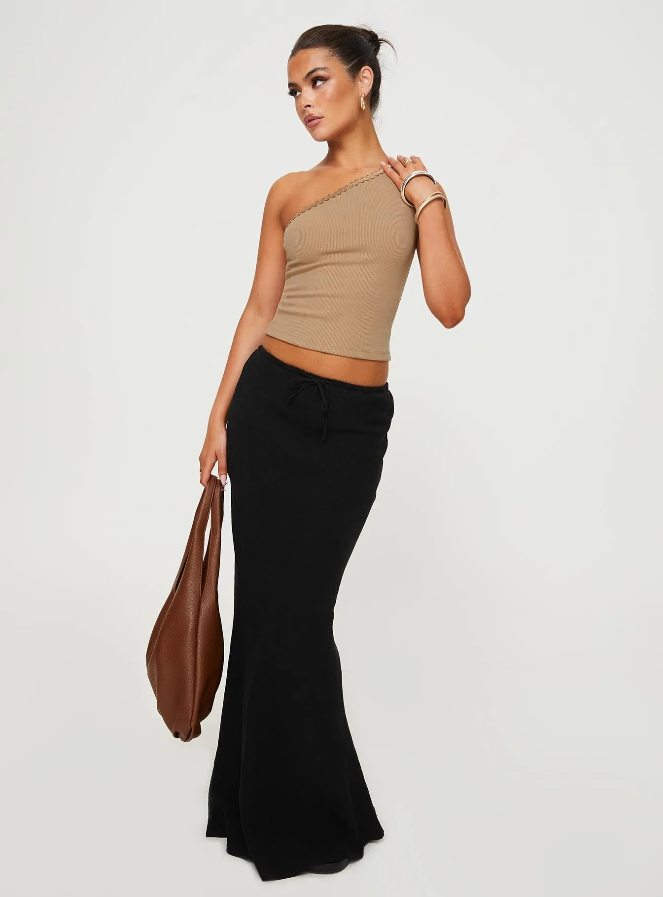 Cillo One Shoulder Top Taupe