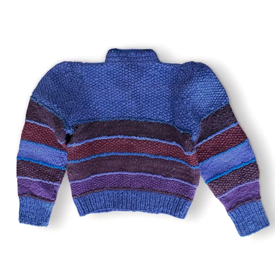 Cozy Colorful Peruvian Wool Cardigan Sweater