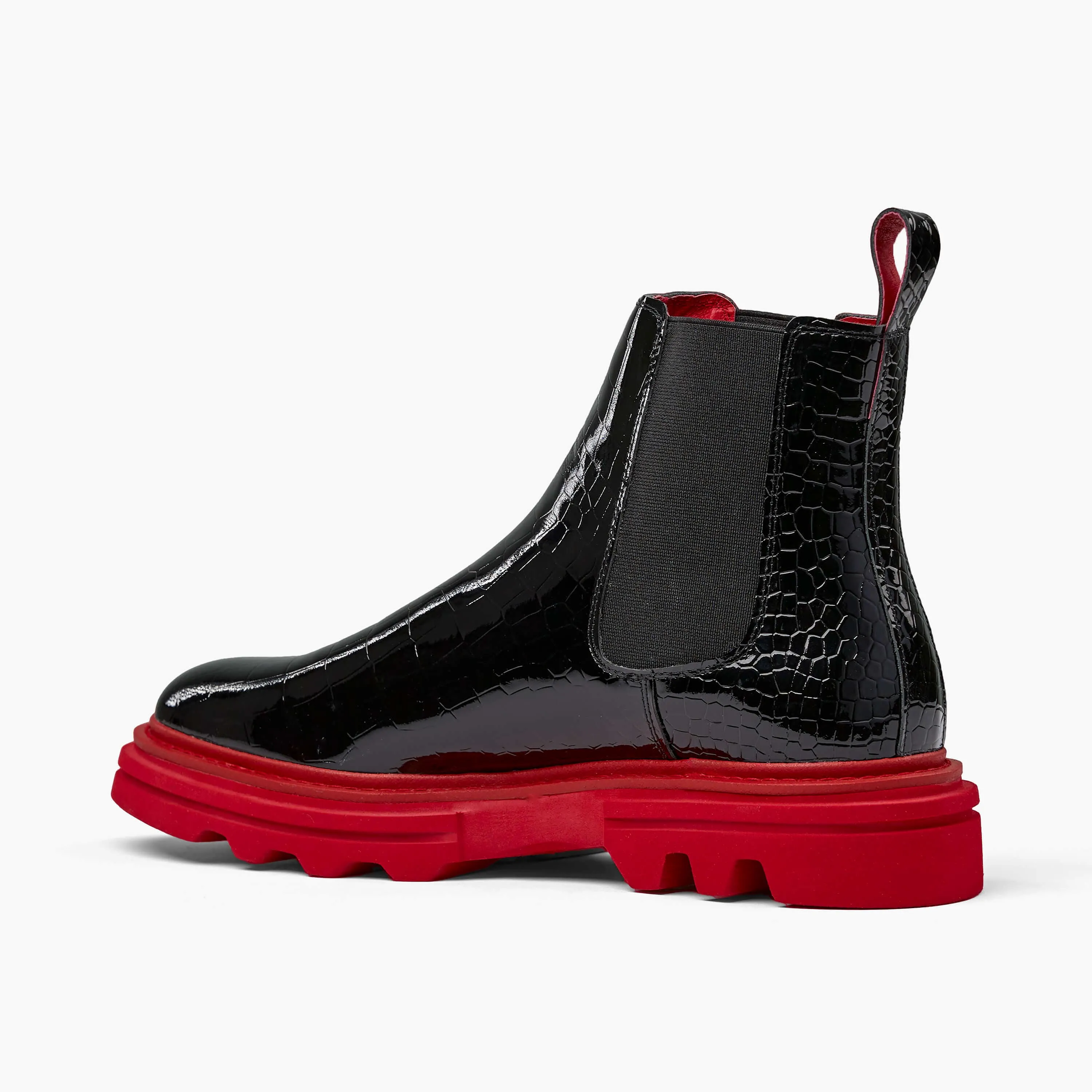 Dax Black Patent Leather Chelsea Boots