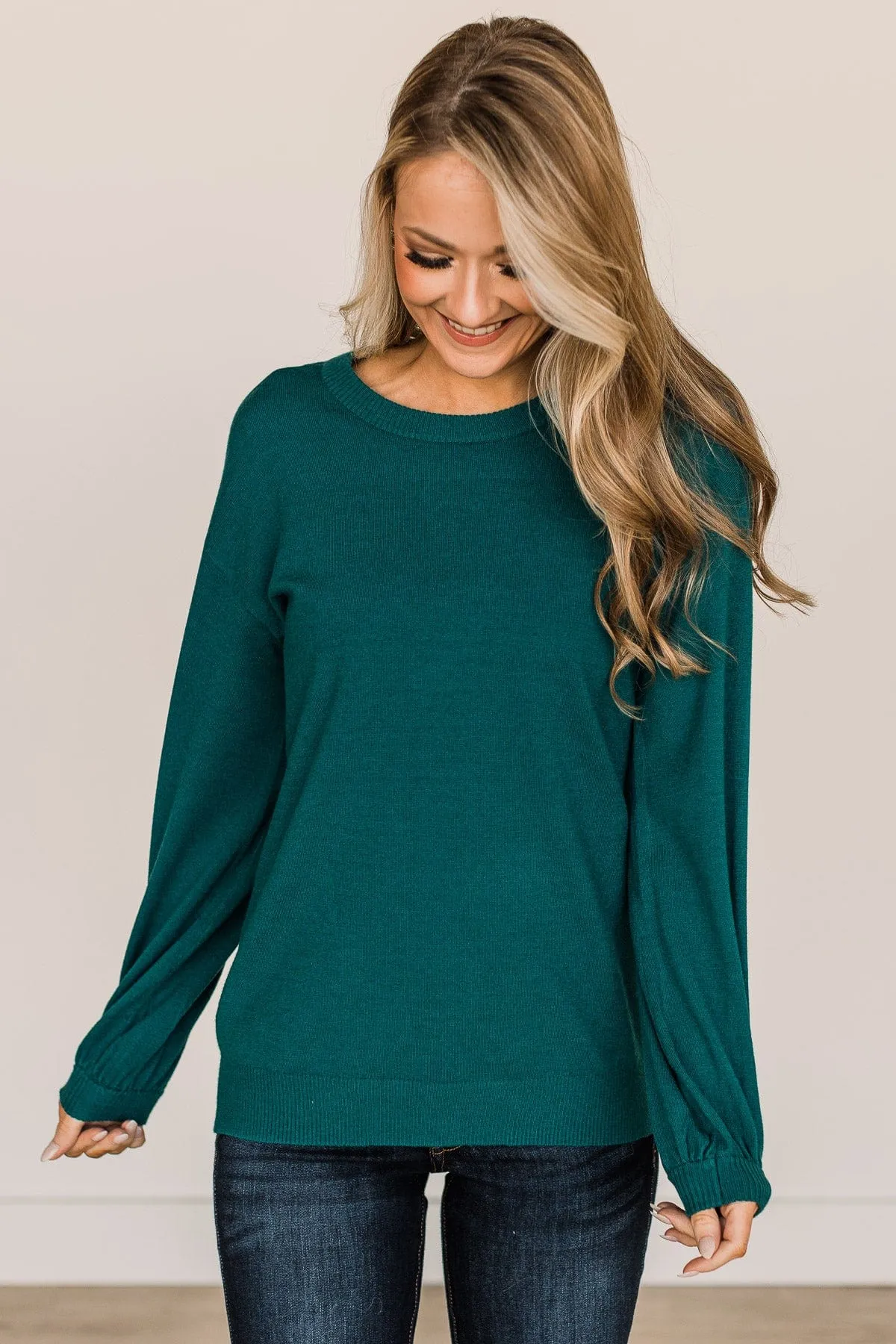 Effortless Love Knit Sweater- Teal