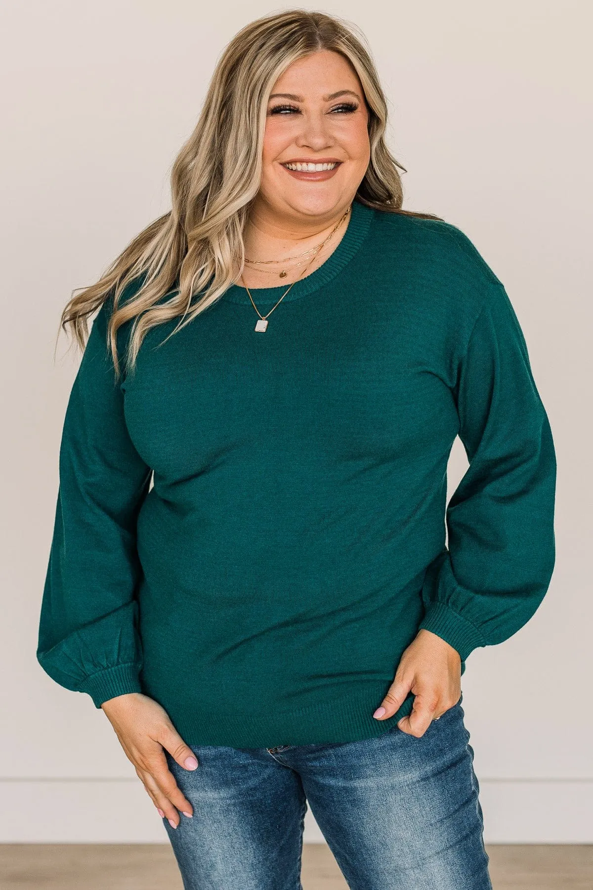 Effortless Love Knit Sweater- Teal