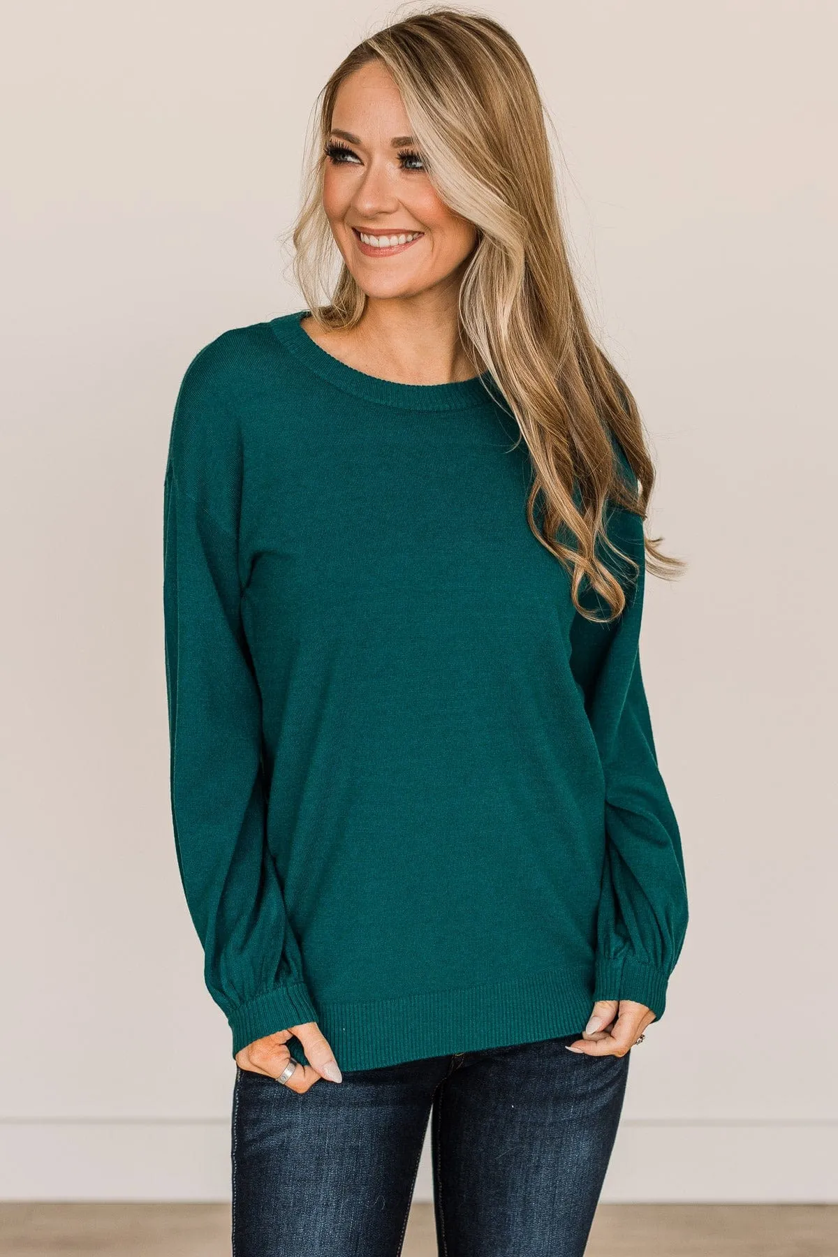 Effortless Love Knit Sweater- Teal