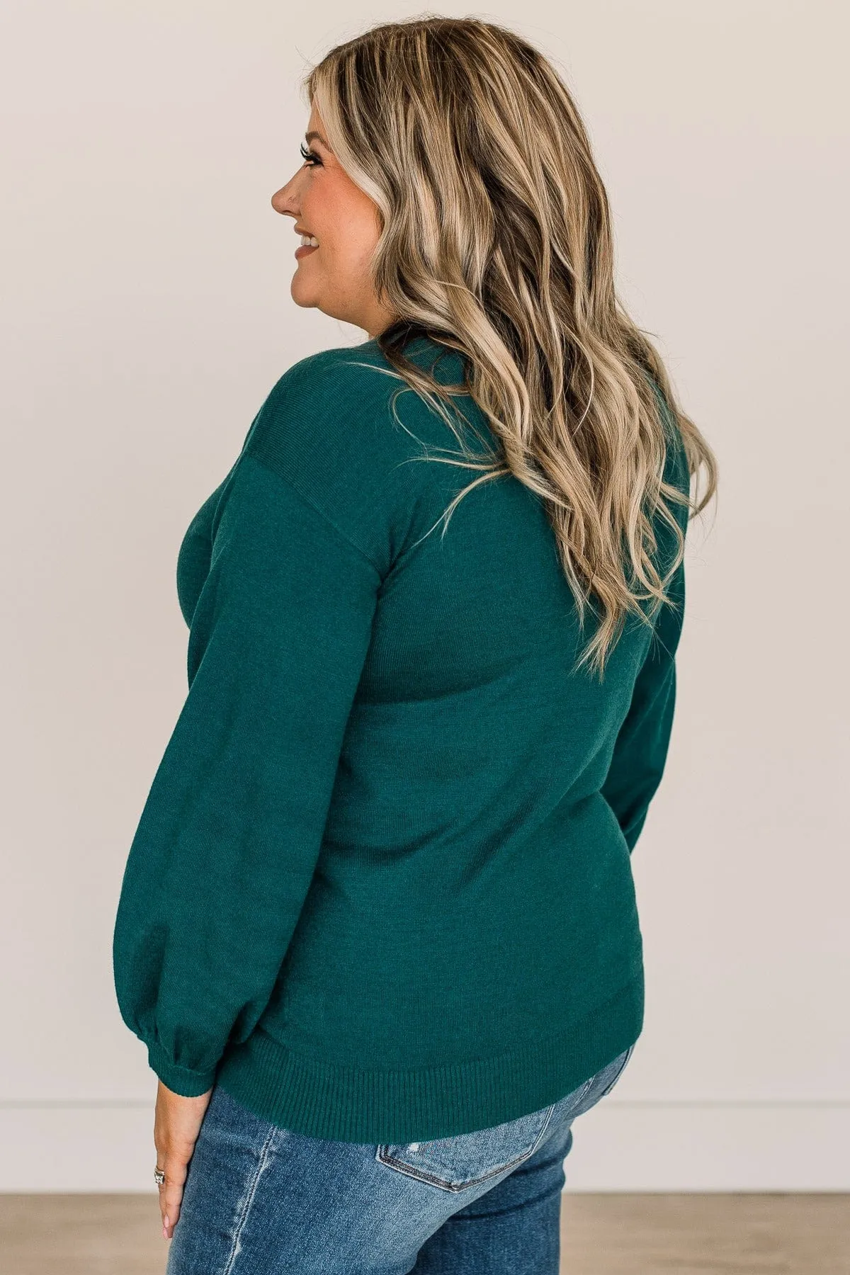 Effortless Love Knit Sweater- Teal