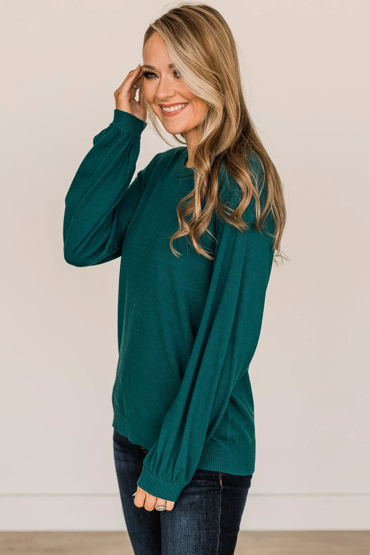 Effortless Love Knit Sweater- Teal