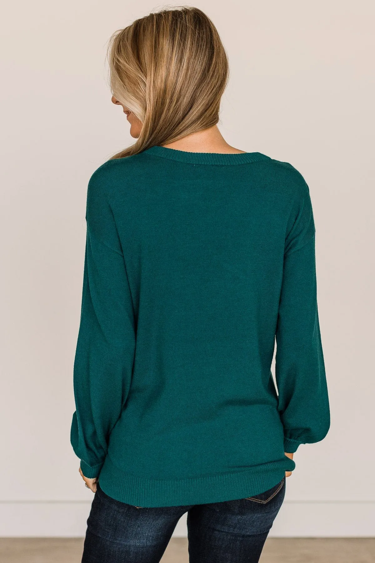 Effortless Love Knit Sweater- Teal