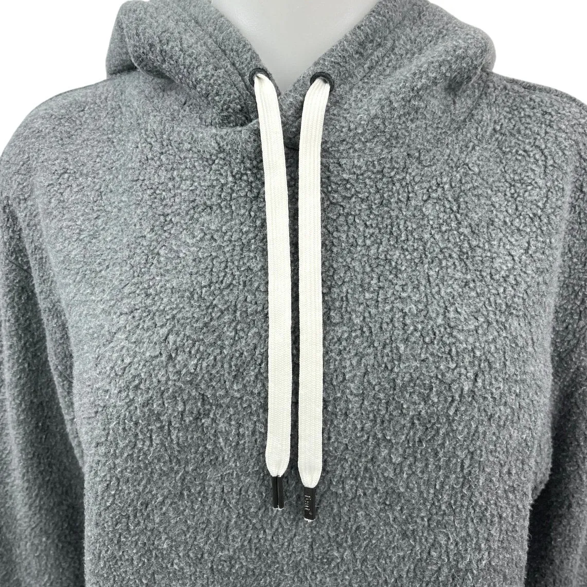 Feat Women's Grey Inside Out Fleece Hoodie Hooded Sweatshirt Sweater Top Size S