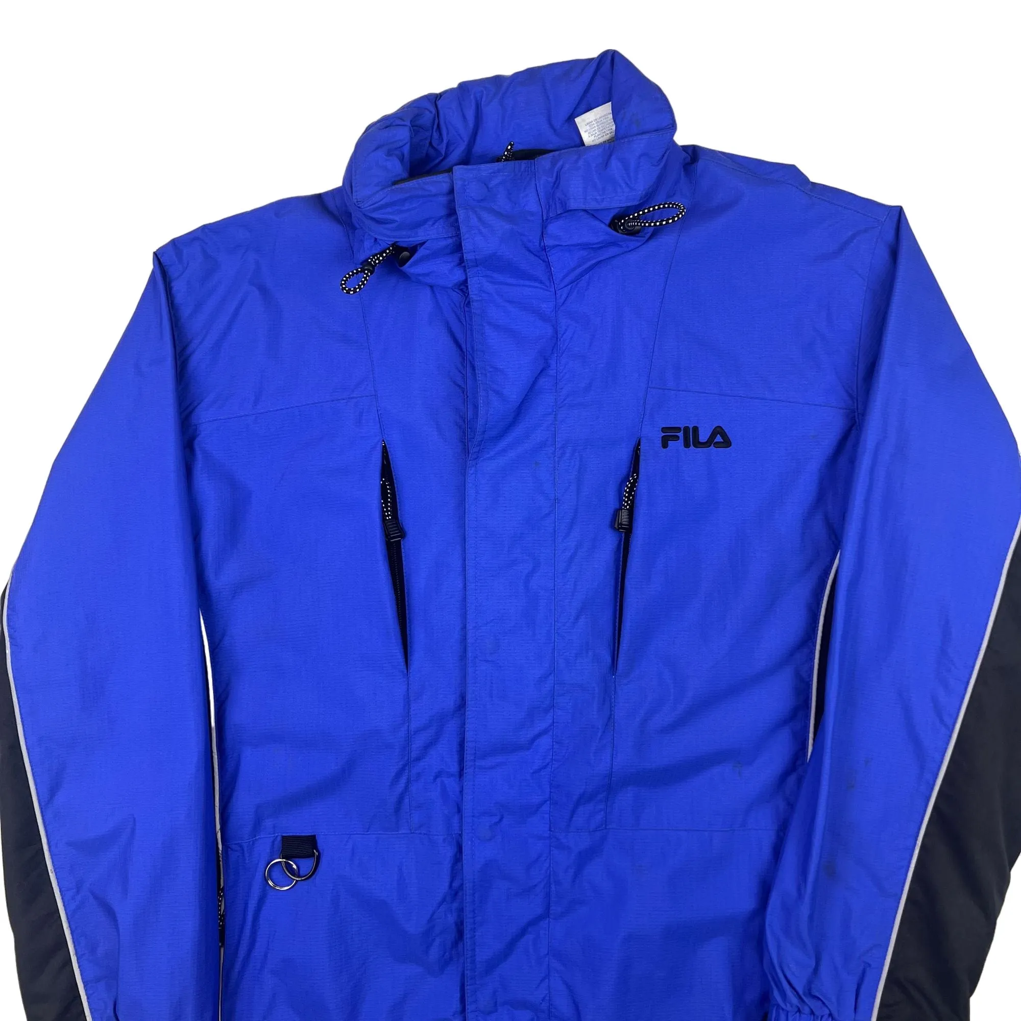 Fila 90's Rain Coat Jacket Blue Black