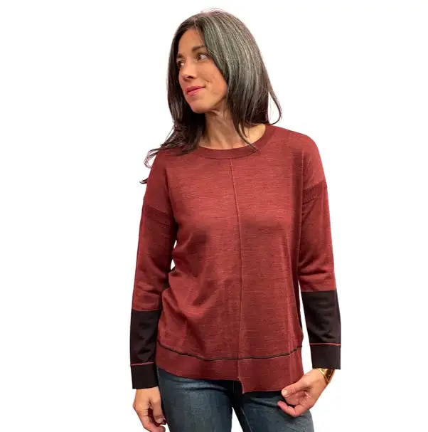 FO6741 Isle Back Merino Sweater Rust