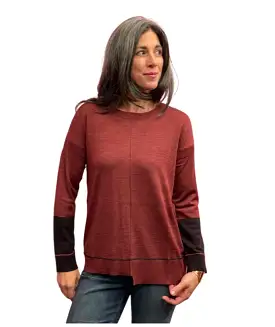 FO6741 Isle Back Merino Sweater Rust