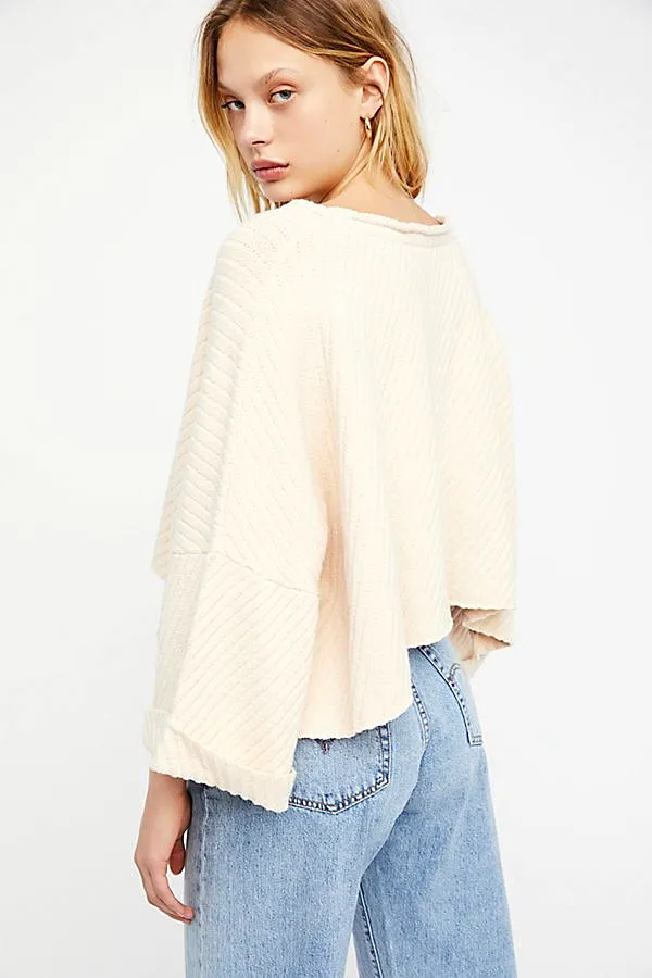 Free People I Can't Wait Crop Ribbed Sweater