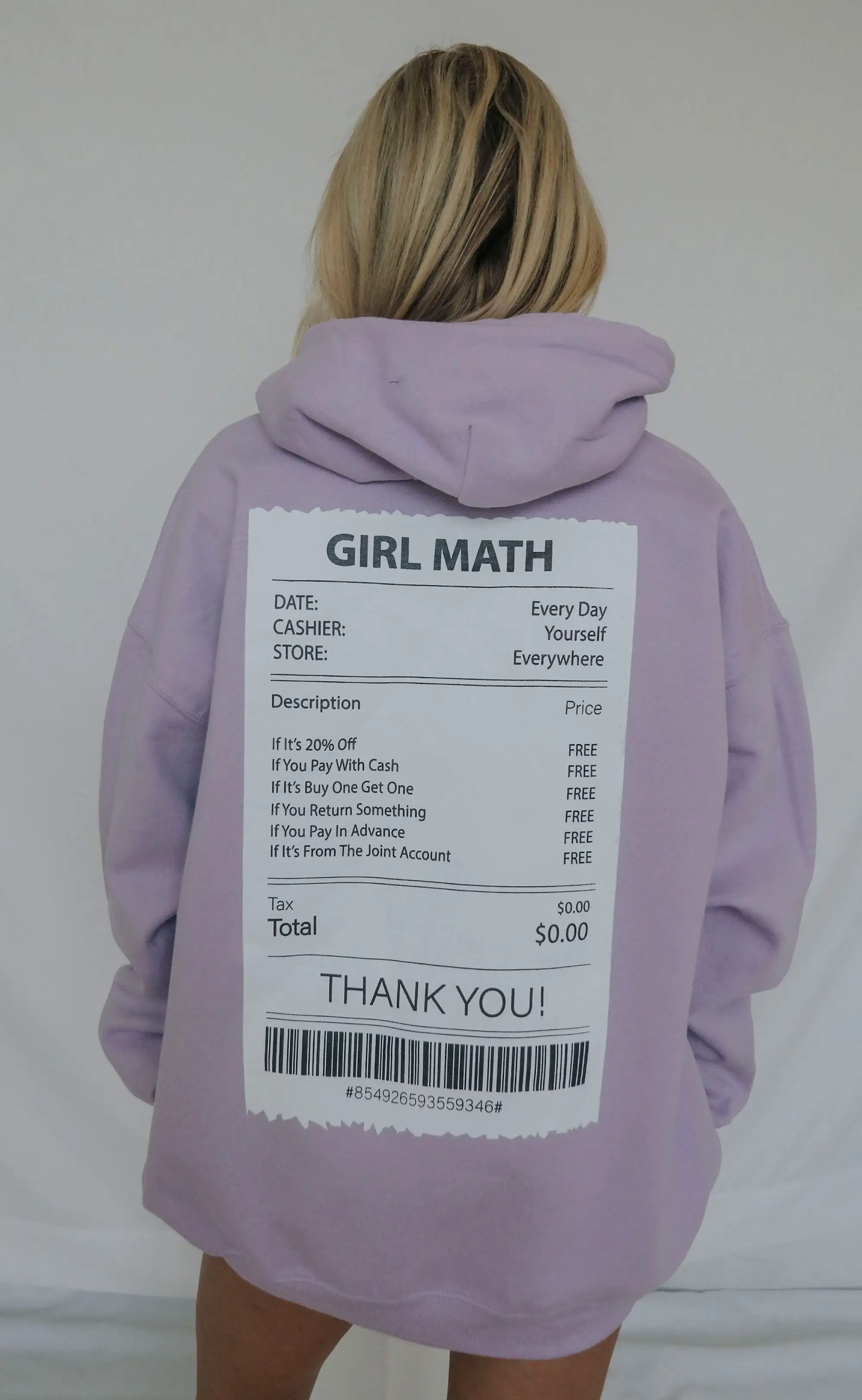 friday + saturday: girl math hoodie