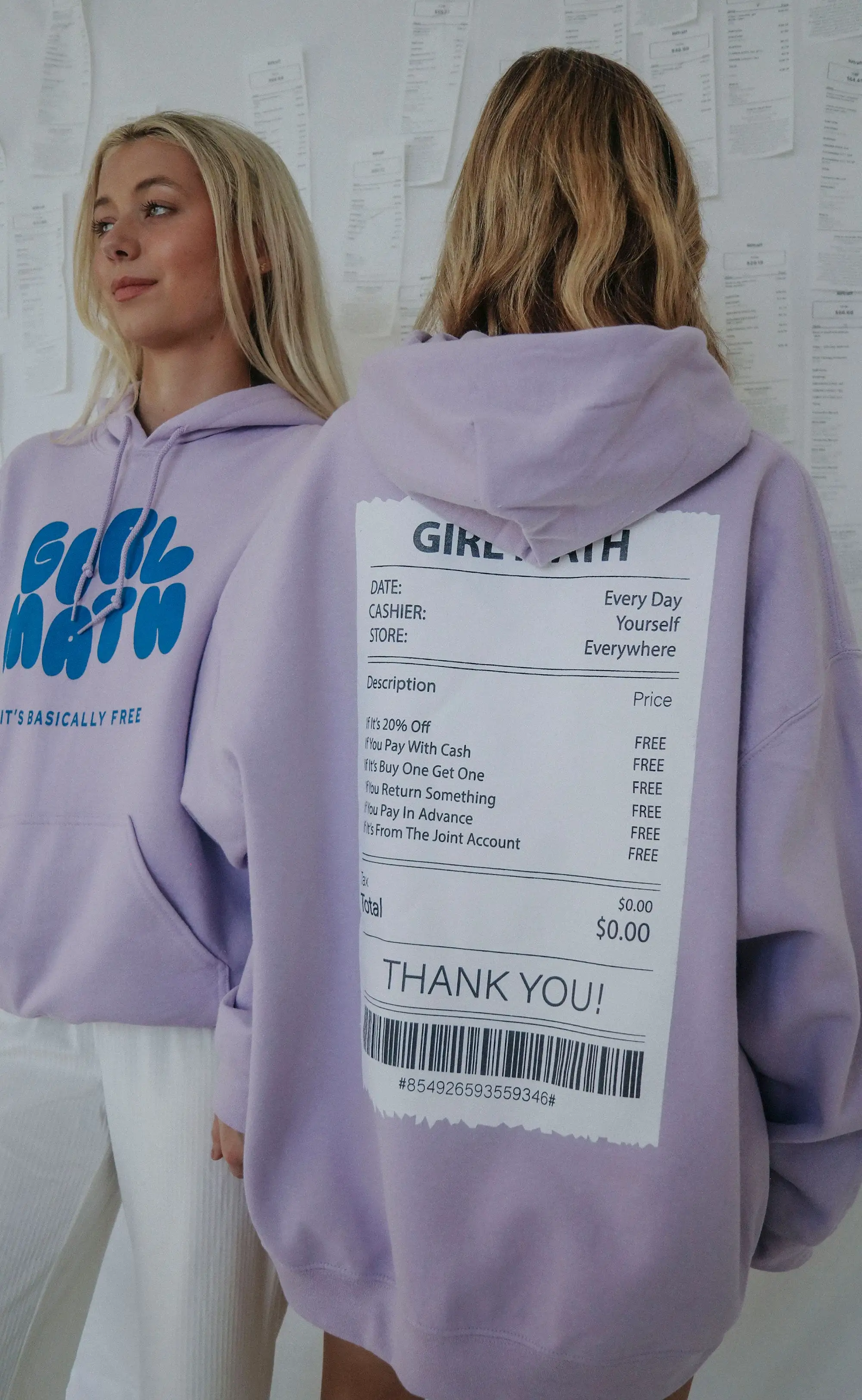 friday + saturday: girl math hoodie