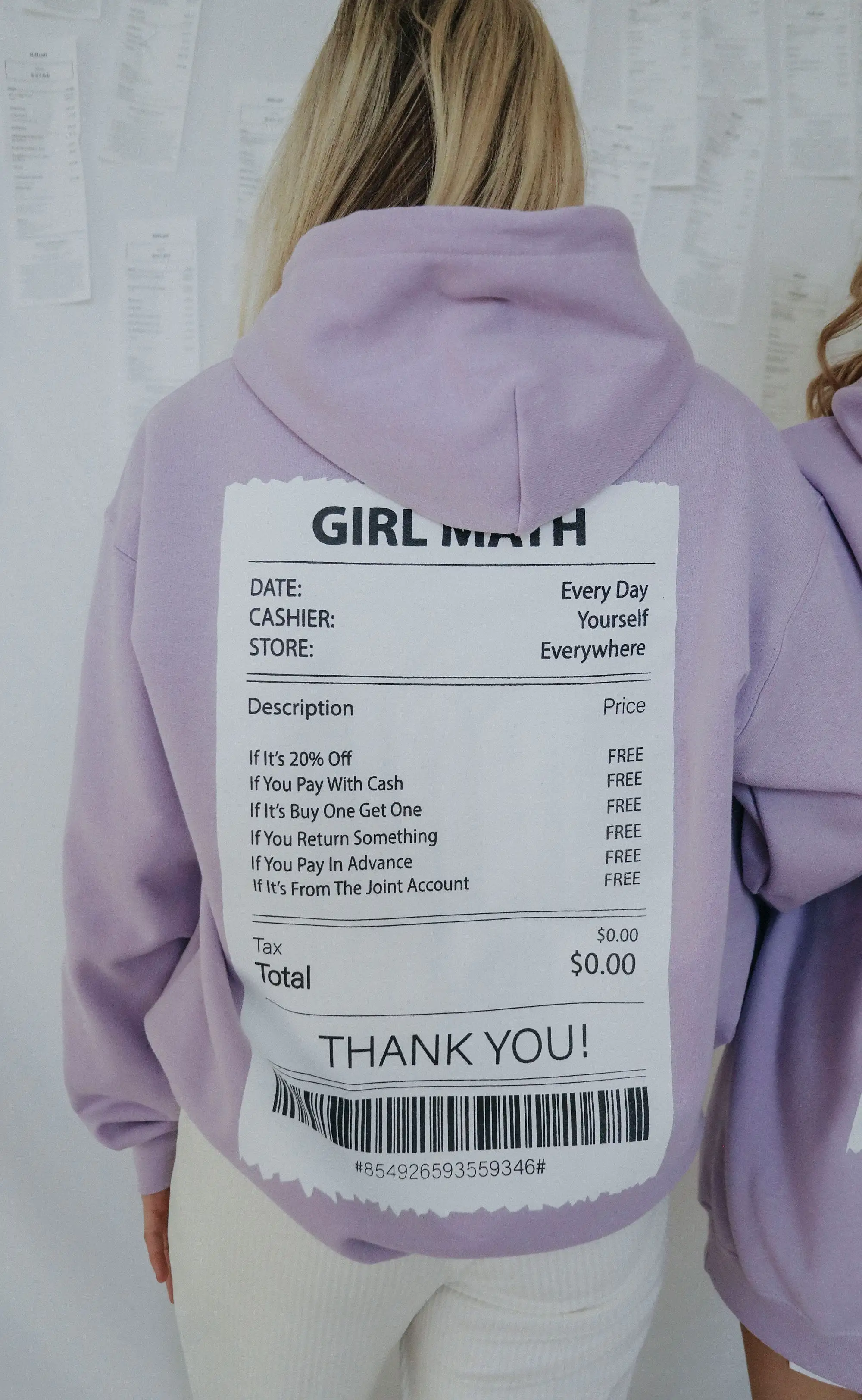 friday + saturday: girl math hoodie