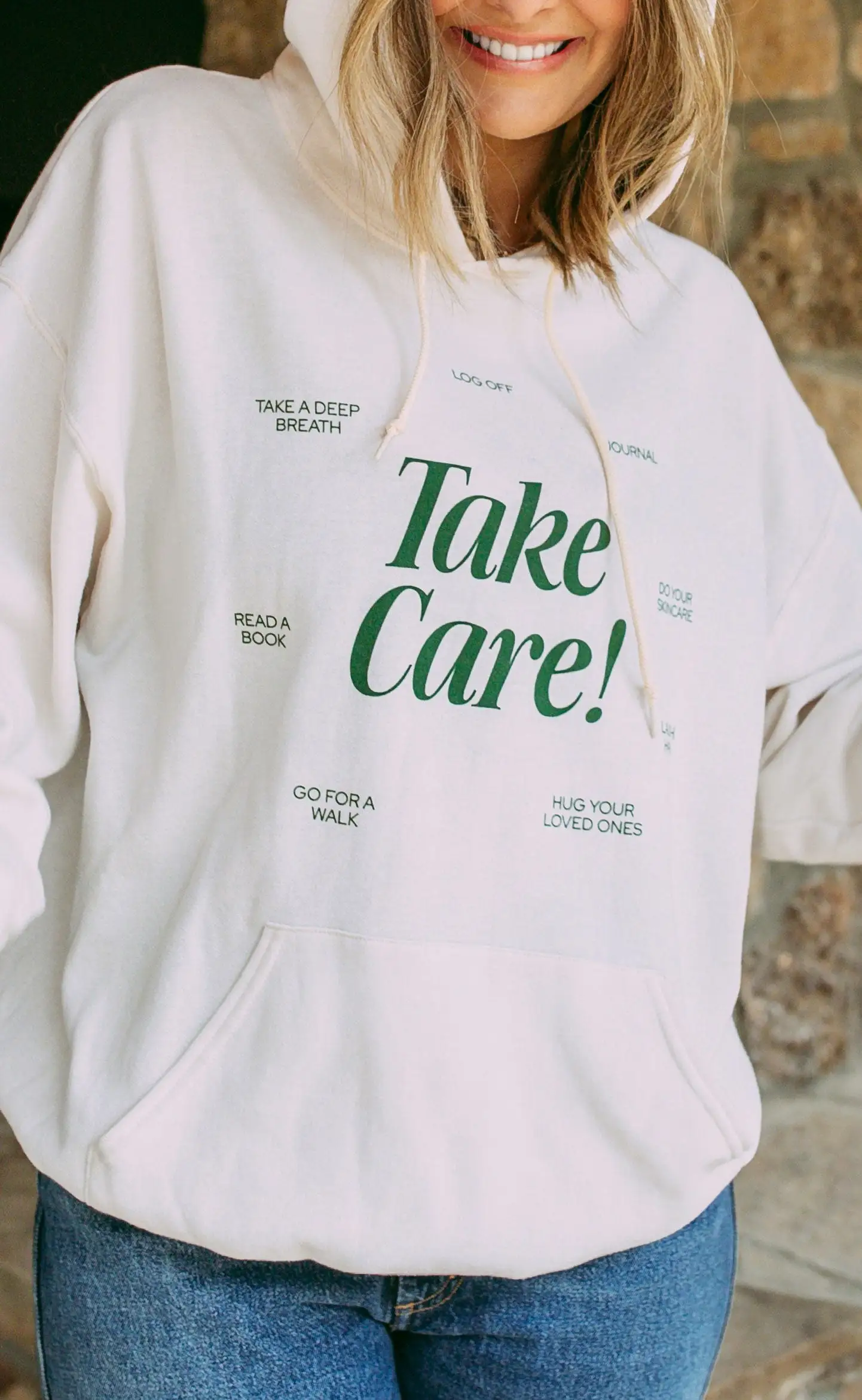 friday + saturday x jo johnson overby: take care hoodie