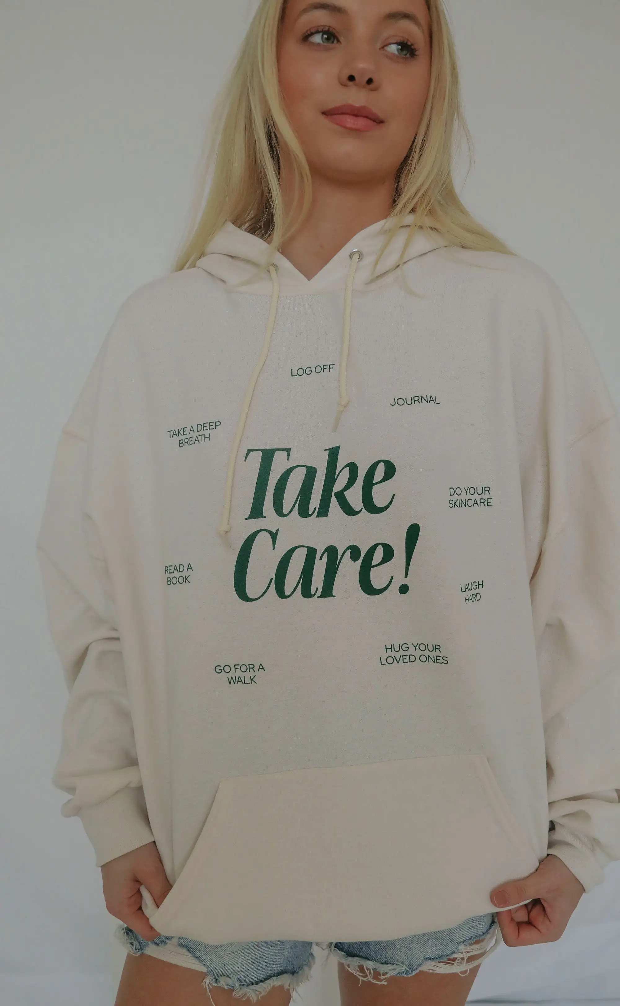 friday + saturday x jo johnson overby: take care hoodie