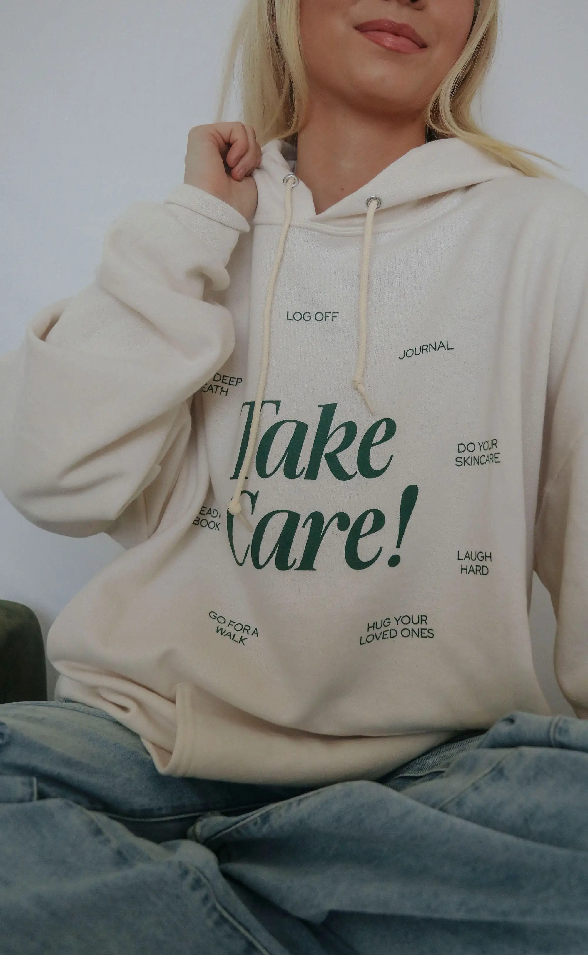 friday + saturday x jo johnson overby: take care hoodie