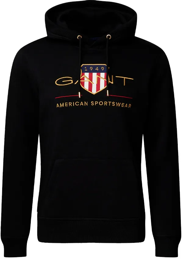 GANT Gold Shield Hoodie Black