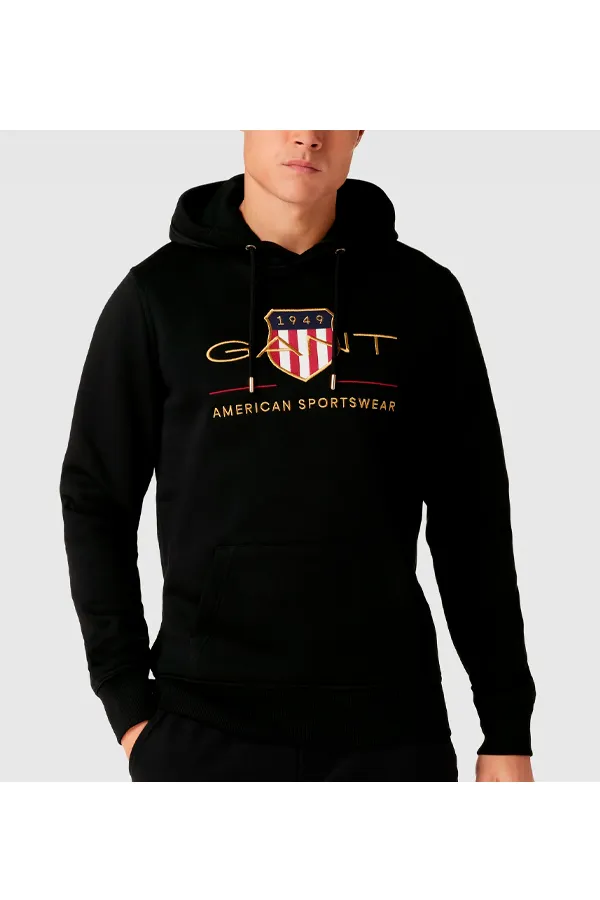 GANT Gold Shield Hoodie Black