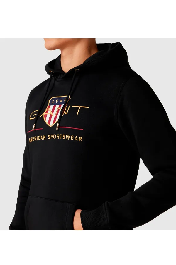 GANT Gold Shield Hoodie Black