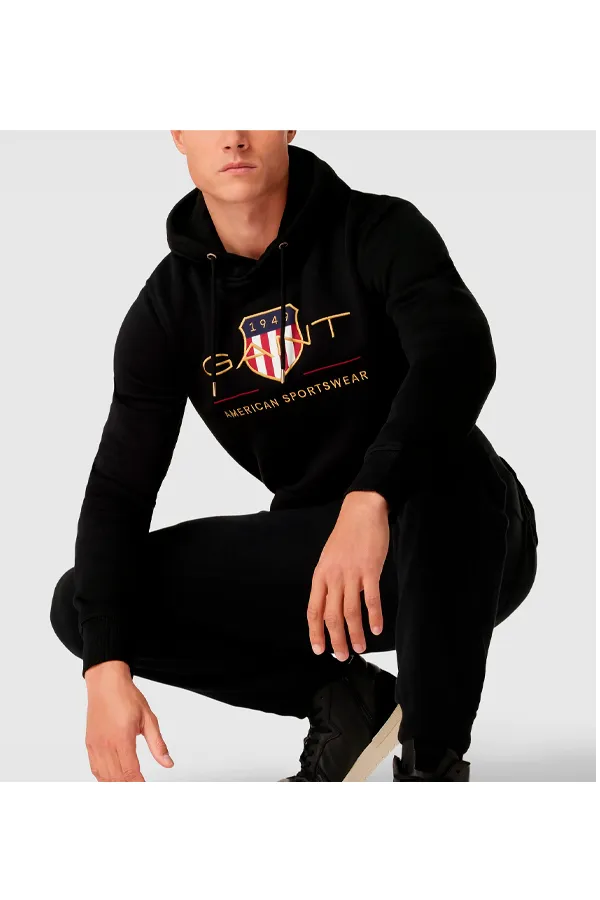 GANT Gold Shield Hoodie Black