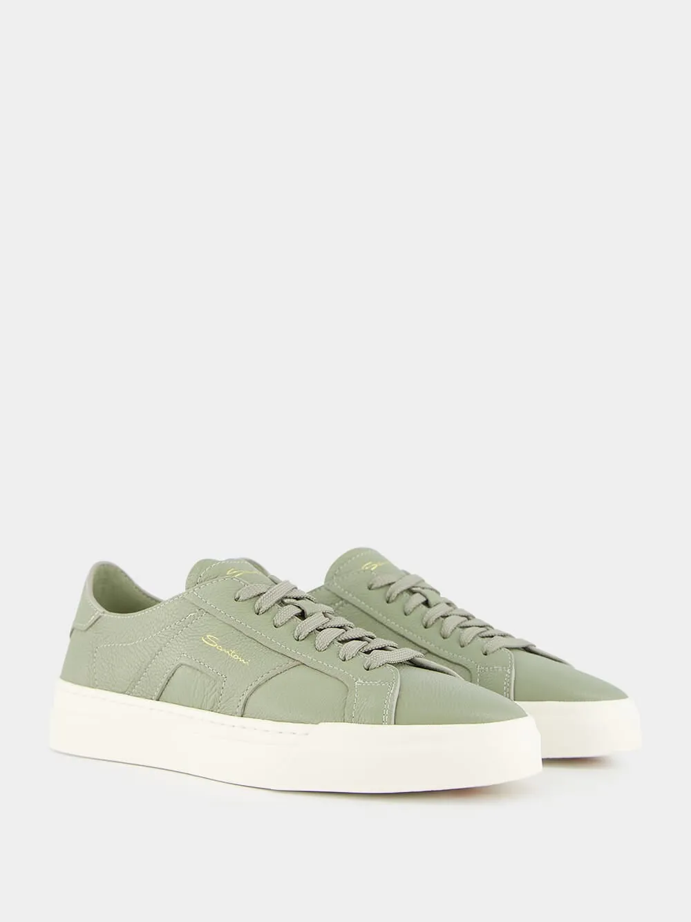 Green Leather Sneakers