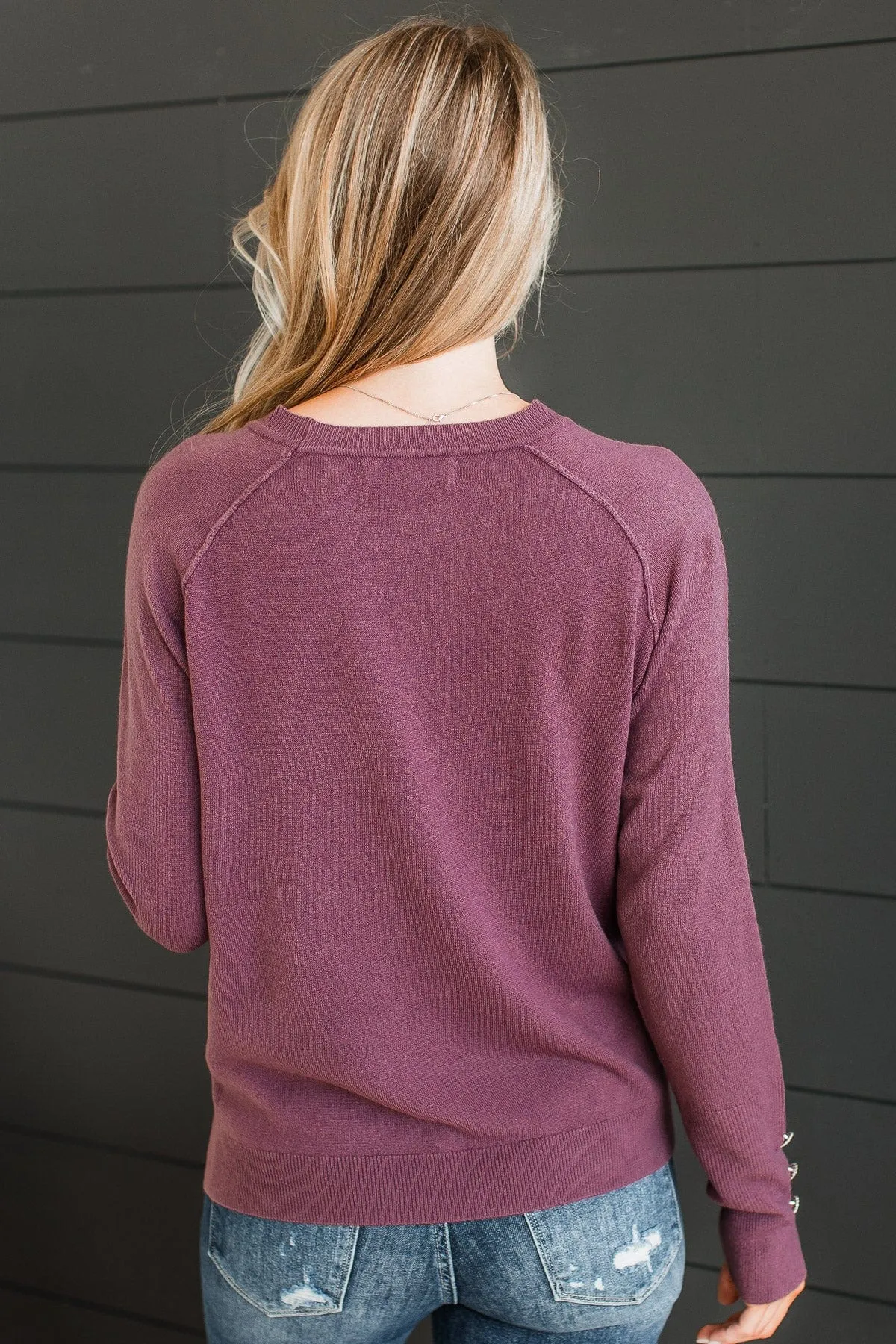 Happiest Moment Knit Sweater- Plum