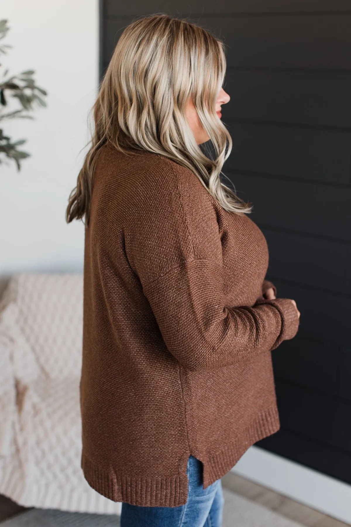 Hello Darling Knit Sweater- Brown