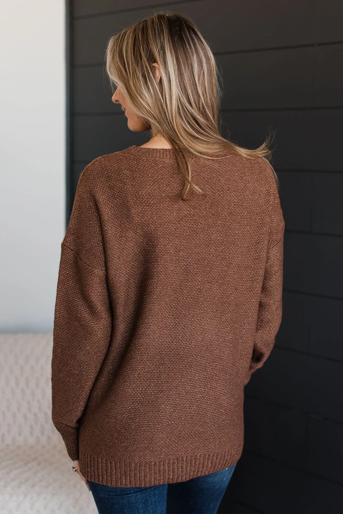 Hello Darling Knit Sweater- Brown