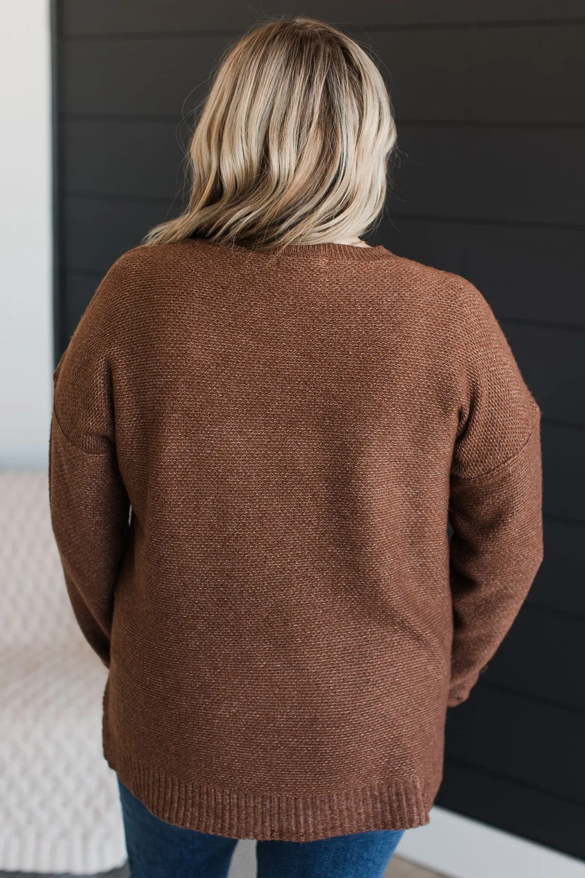 Hello Darling Knit Sweater- Brown