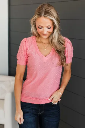 It's Your Moment V-Neck Top- Pink