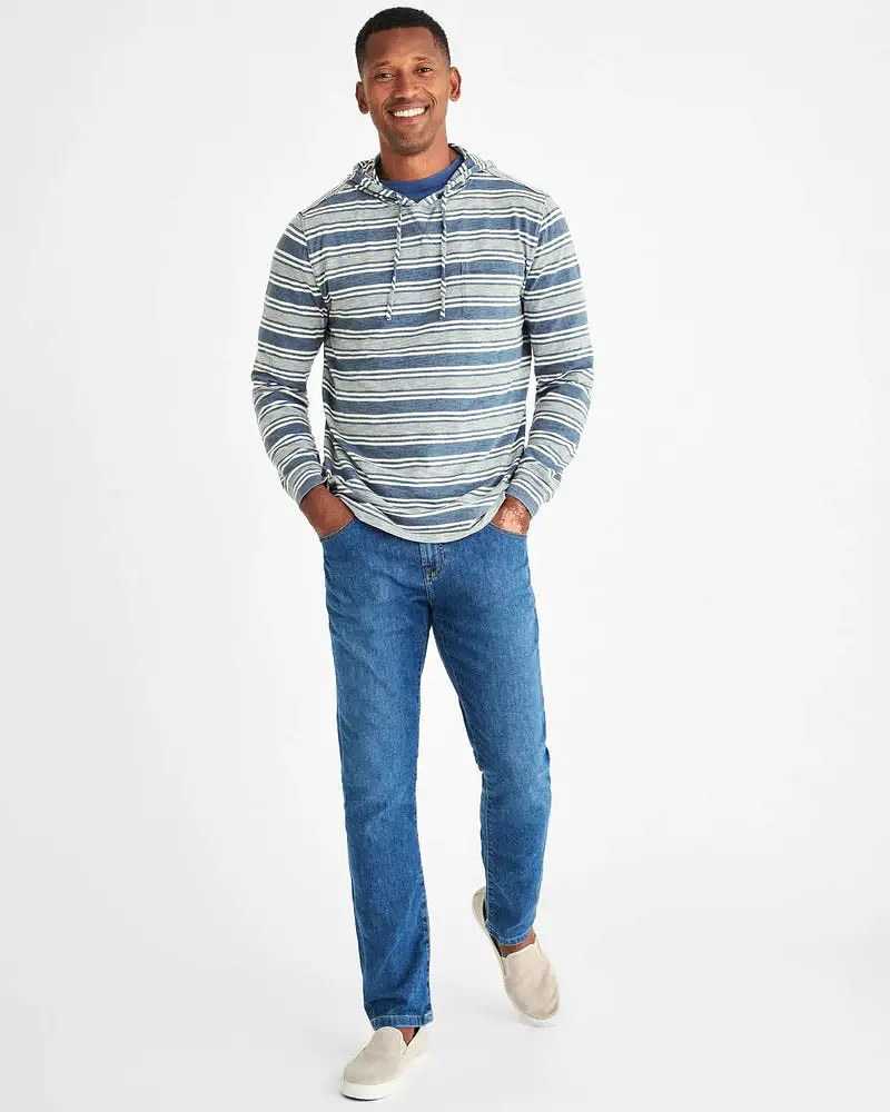 JOHNNIE-O Fowler Indigo Striped Hoodie