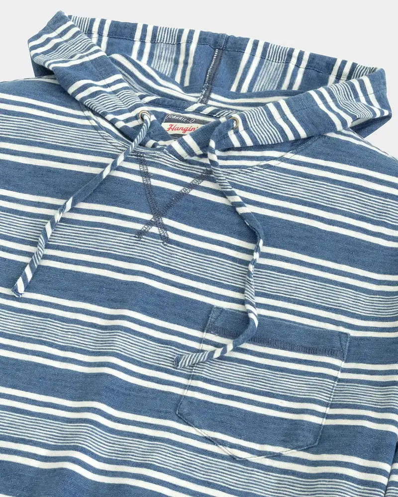 JOHNNIE-O Fowler Indigo Striped Hoodie