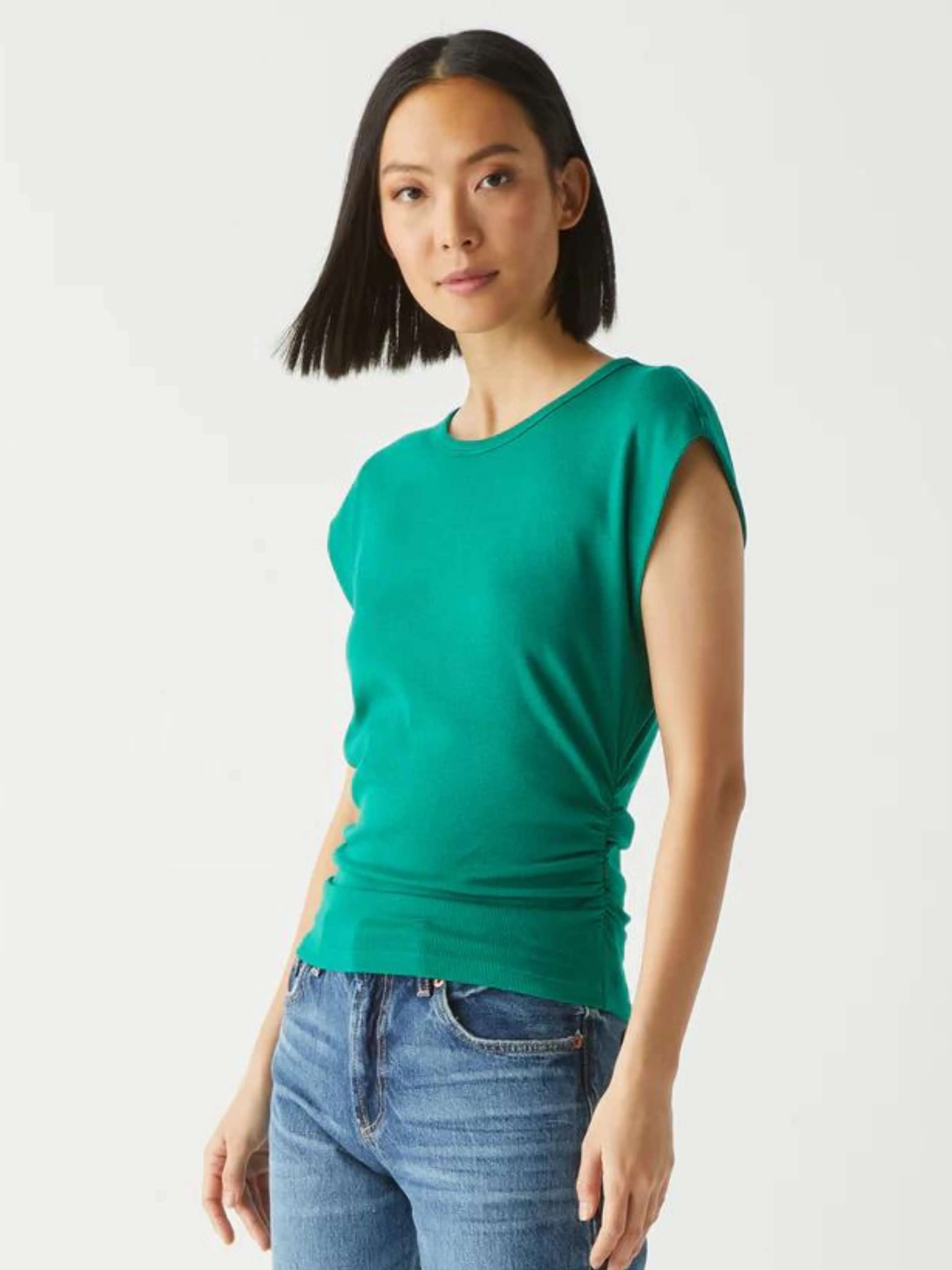 Joni Power Shoulder Top - Kelly