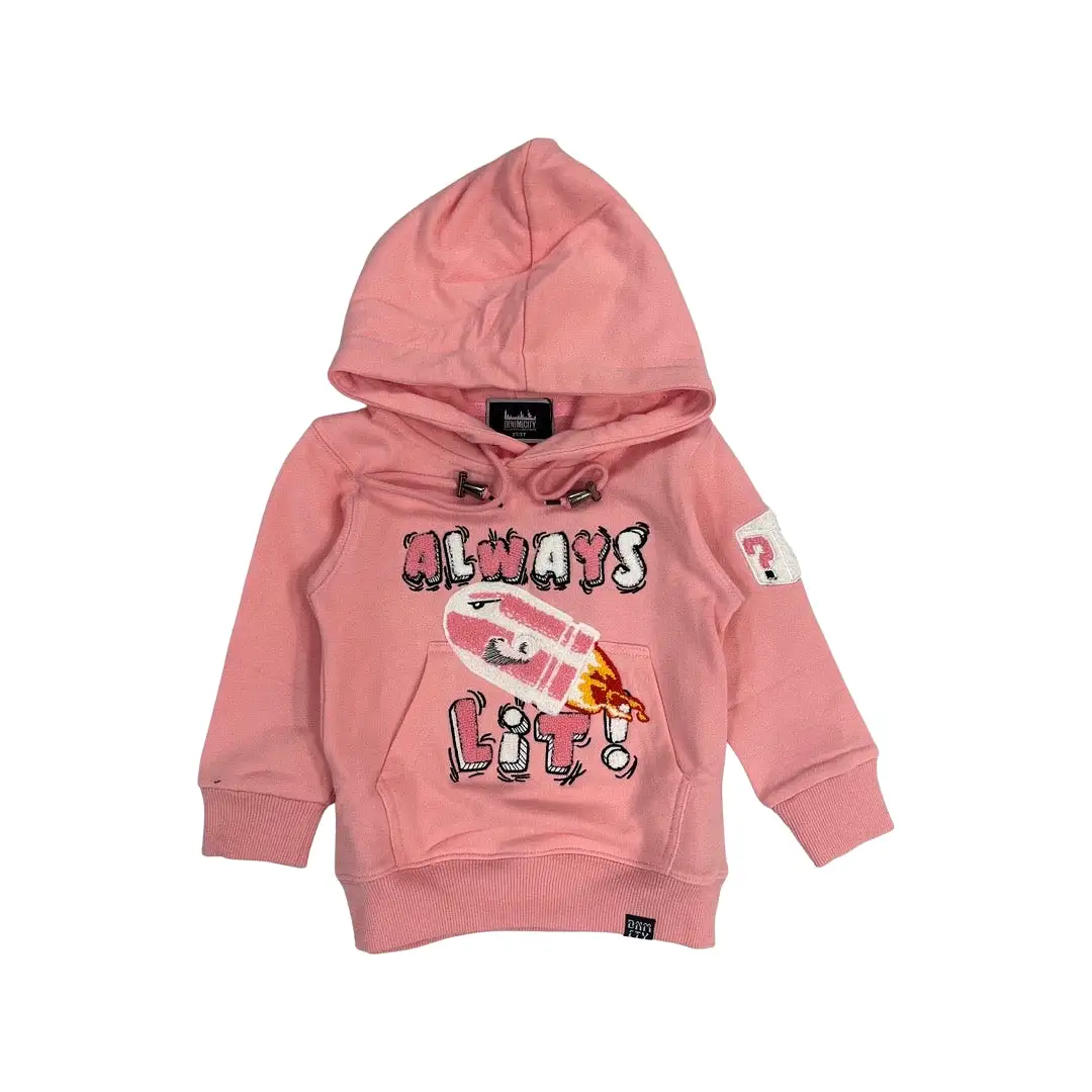 Kids Always Lit Hoodie (Pink)