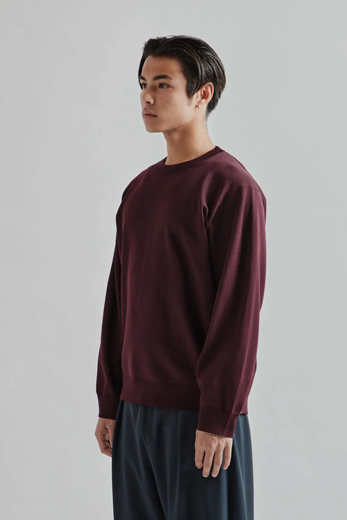 Knitted Sweater - Burgundy Red