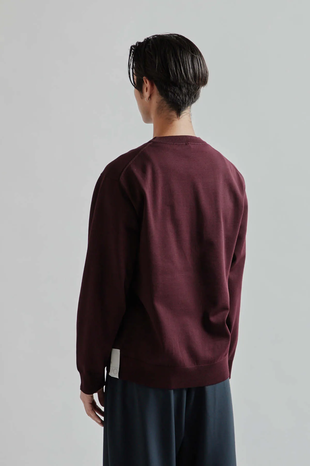 Knitted Sweater - Burgundy Red