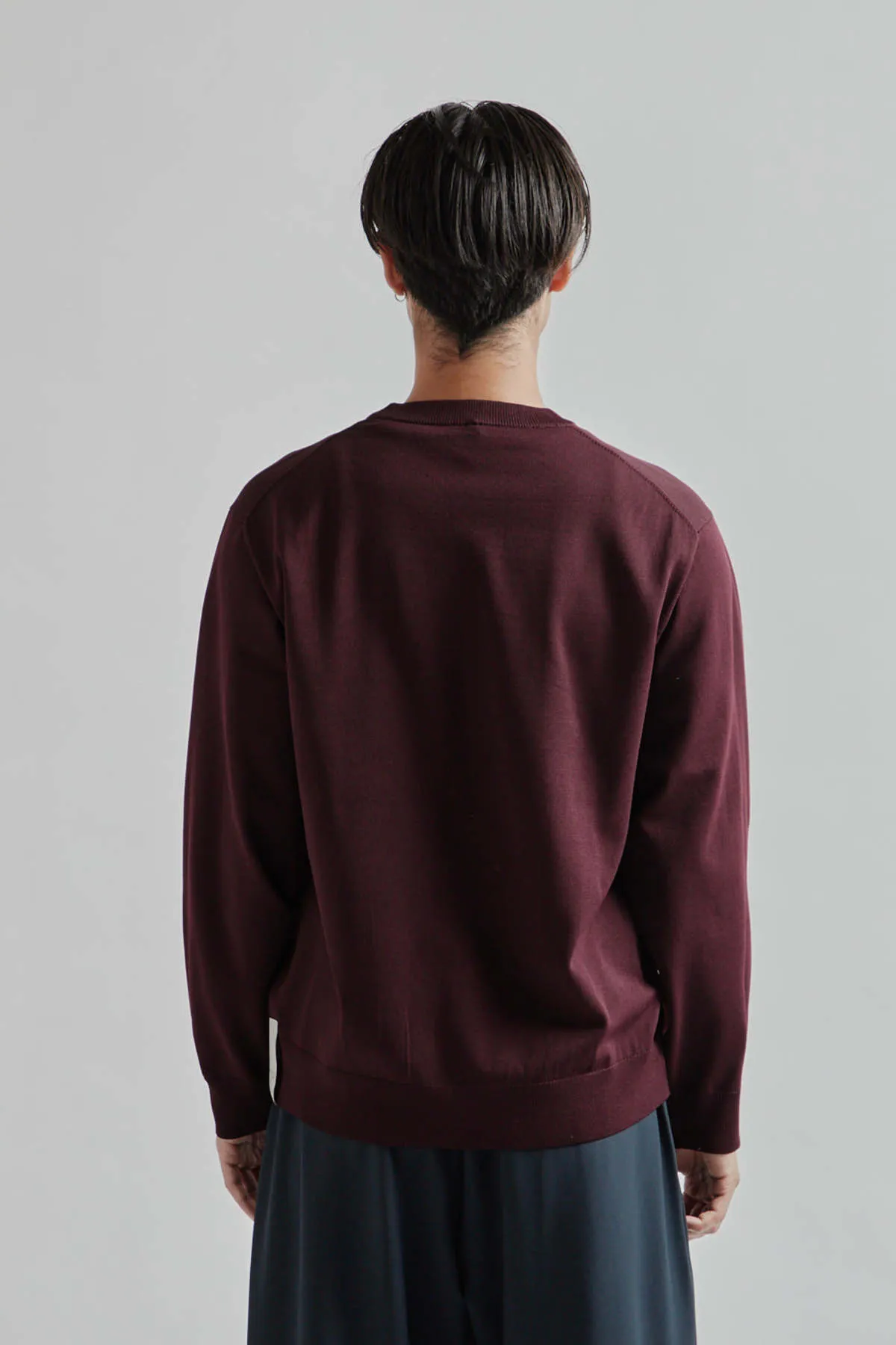 Knitted Sweater - Burgundy Red