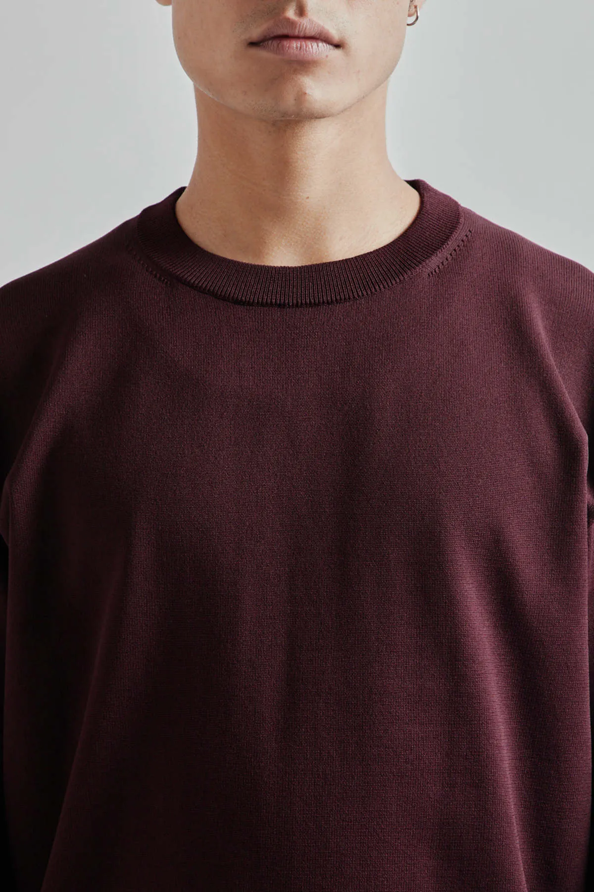 Knitted Sweater - Burgundy Red