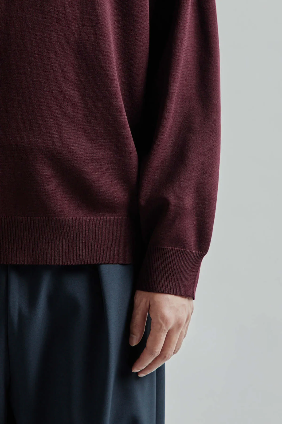 Knitted Sweater - Burgundy Red