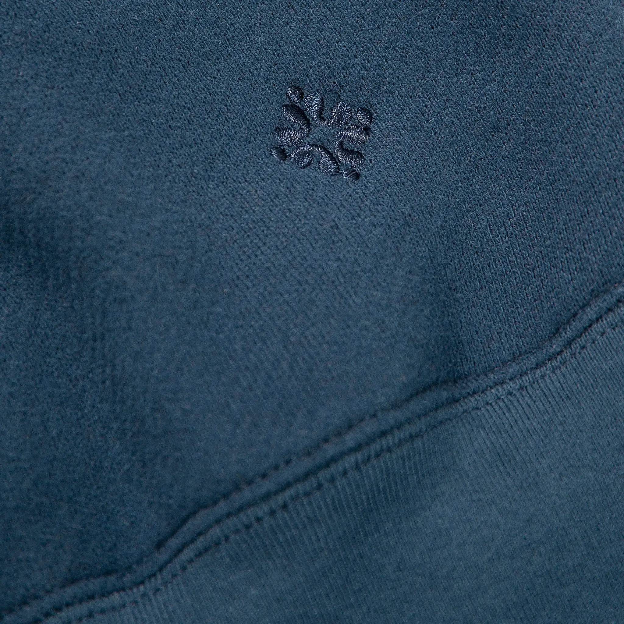 Kyle long-sleeved cotton-cashmere fleece hoodie with embroidery