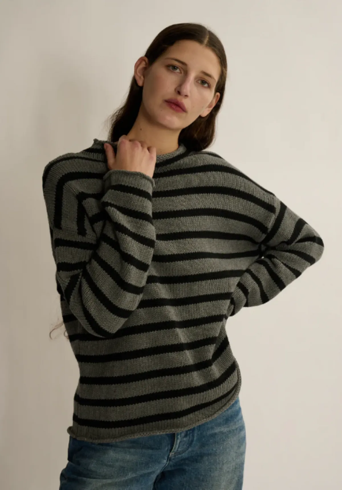 Lamis Stripe Sweater - Black