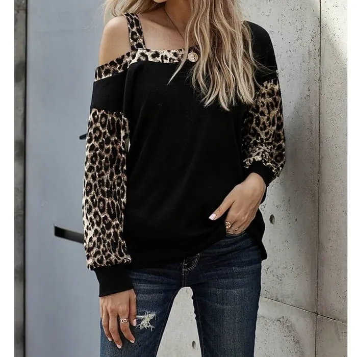 Leopard One Shoulder Top