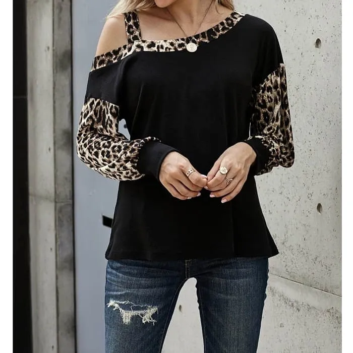 Leopard One Shoulder Top