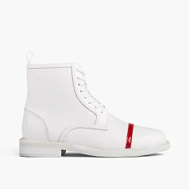 Lincoln White 'Red Stripe' Cap Toe Boots