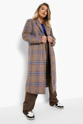 Longline Flannel Wool Look Coat