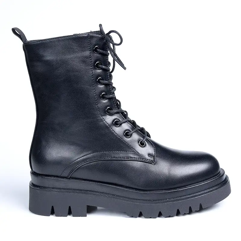 Madison Kiki Chunky Military Boot - Black